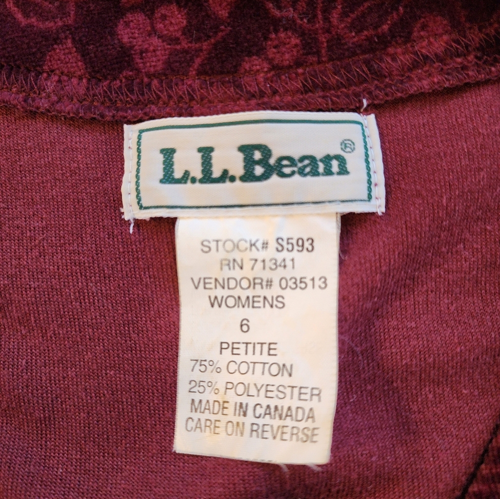 Vintage L.L. Bean Long Sleeve Velvet Dress - Picture 5 of 5